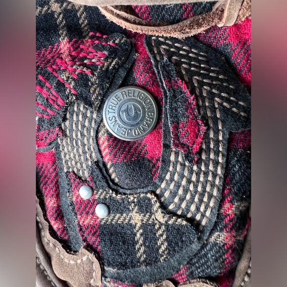 True Religion Red Plaid Trapper Hat with Chinstrap - Picture 4 of 12